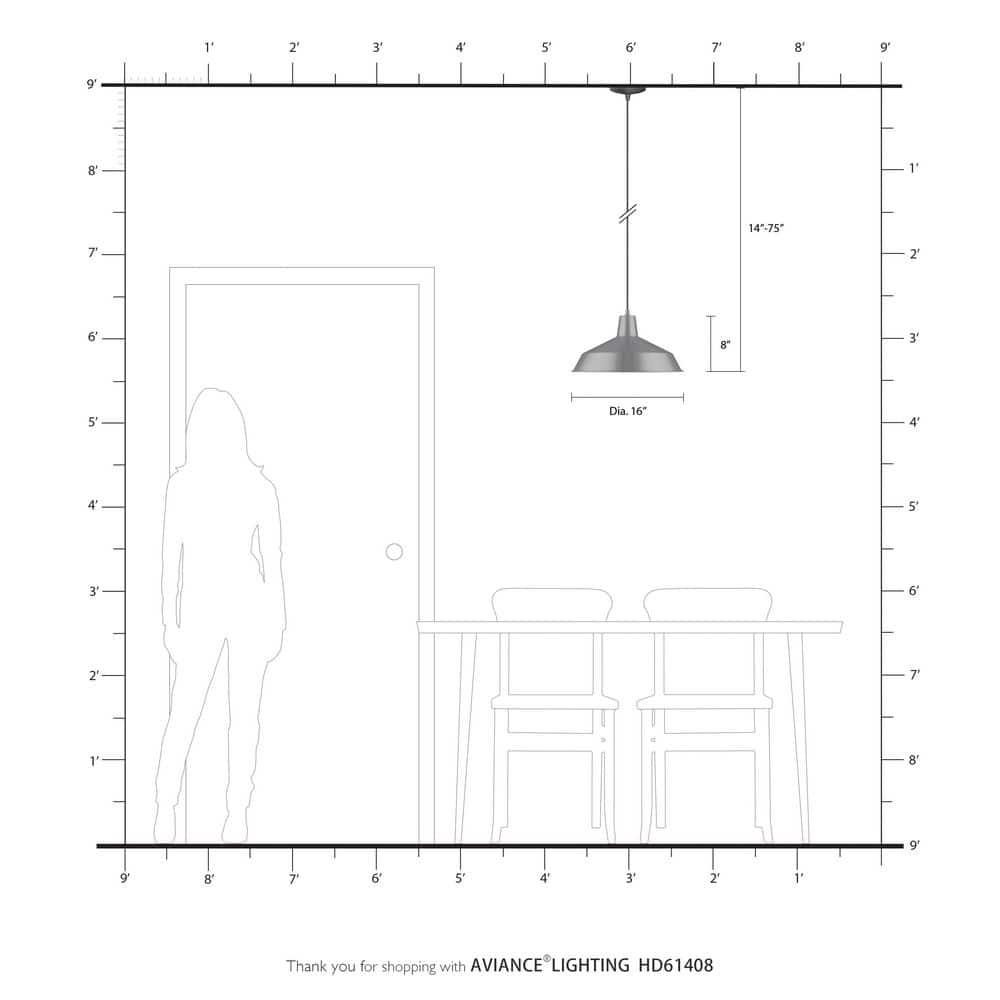 Livex Lighting Metal Shade 1 - Light Chandelier in  Black