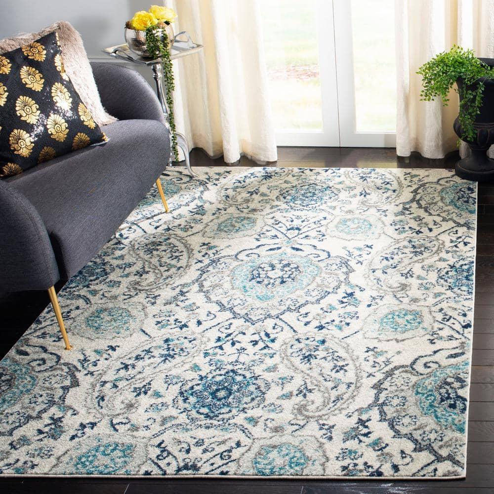Madison MAD600 Power Loomed Indoor Accent Rug - Cream/Light Grey - 3'x5' - Safavieh