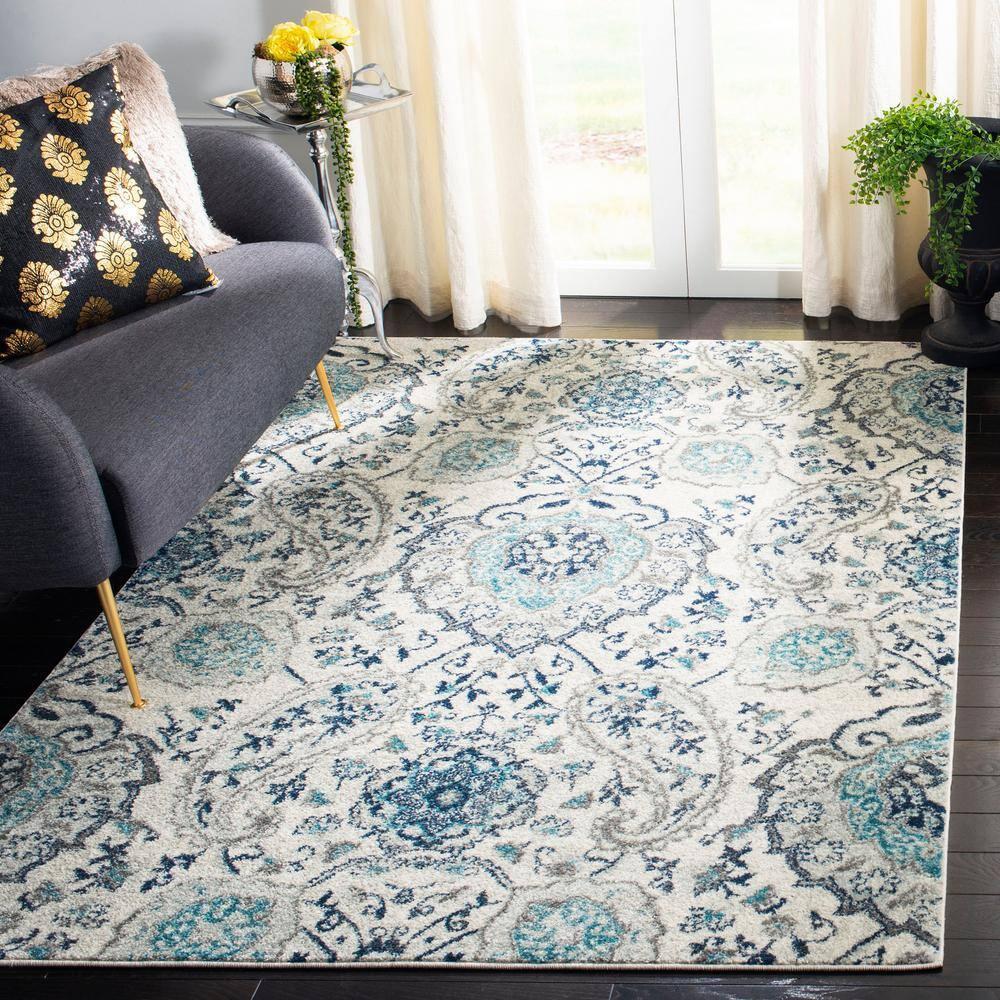 Madison MAD600 Power Loomed Indoor Area Rug - Cream/Light Grey - 6'7"x9'2" - Safavieh