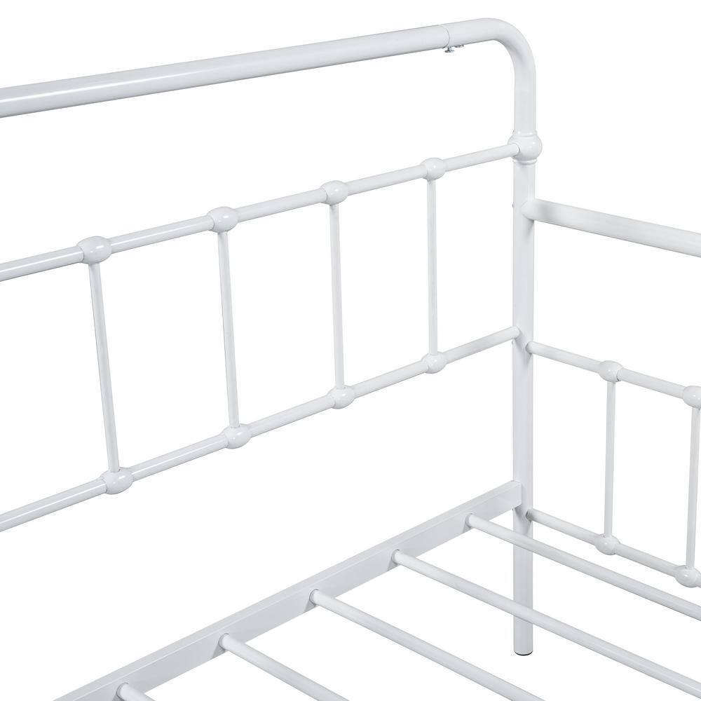 Furniture of America Choste Metal 2-Piece Twin Daybed with Trundle Set up to 200 lbs, White