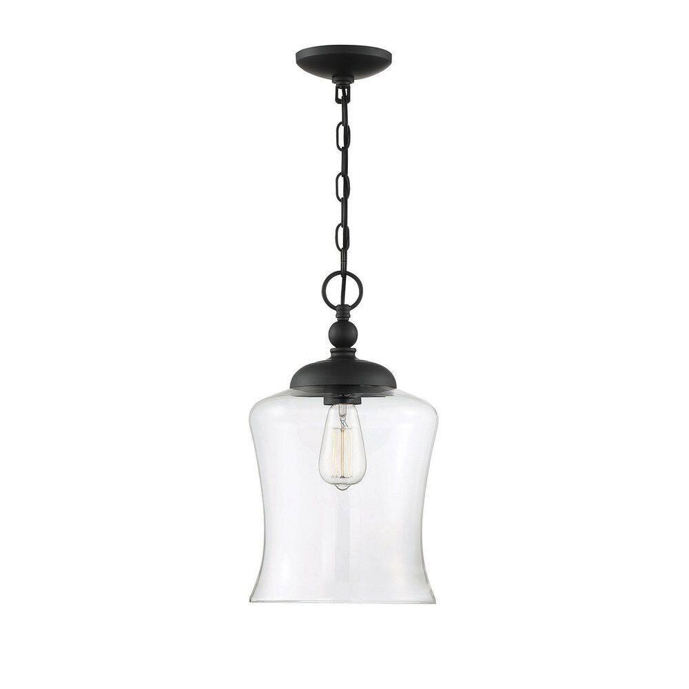 Trade Winds Lighting 1-Light Pendant Light In Matte Black