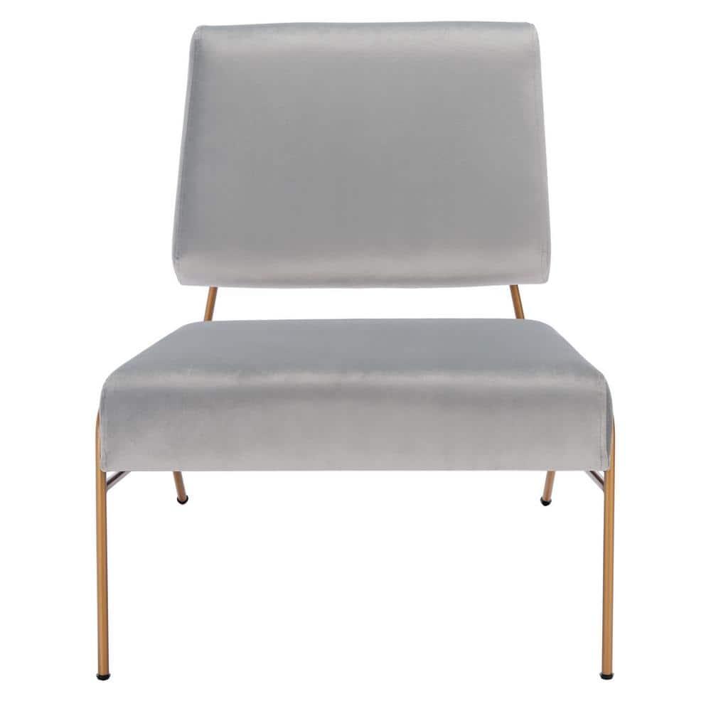 Romilly Velvet Accent Chair - ACH6203 - Grey/Gold - Safavieh