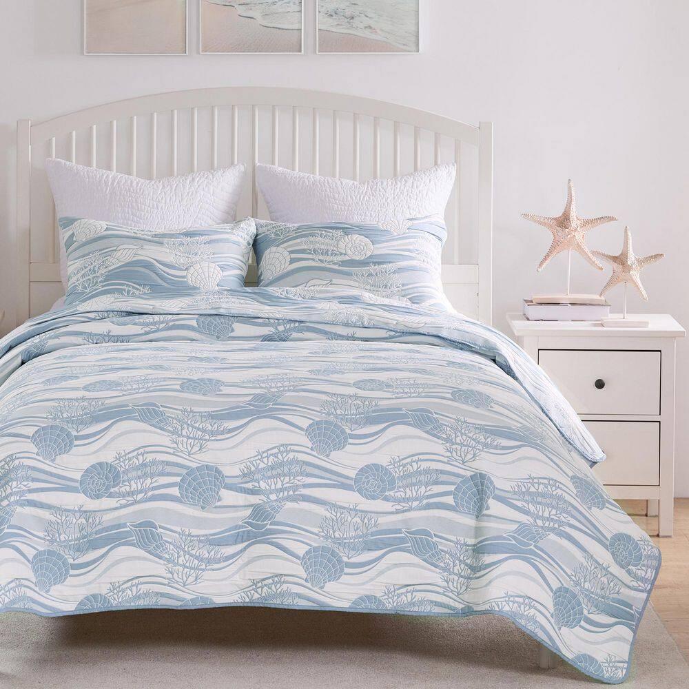 Greenland Home Fashions Coastal Paradise Jacquard Coverlet Set