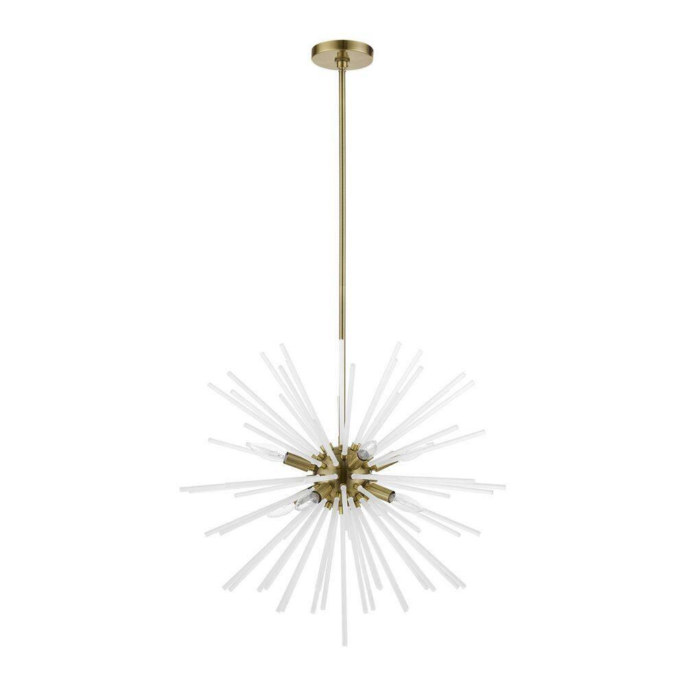 Livex Lighting Uptown 8 - Light Pendant in  Antique Brass