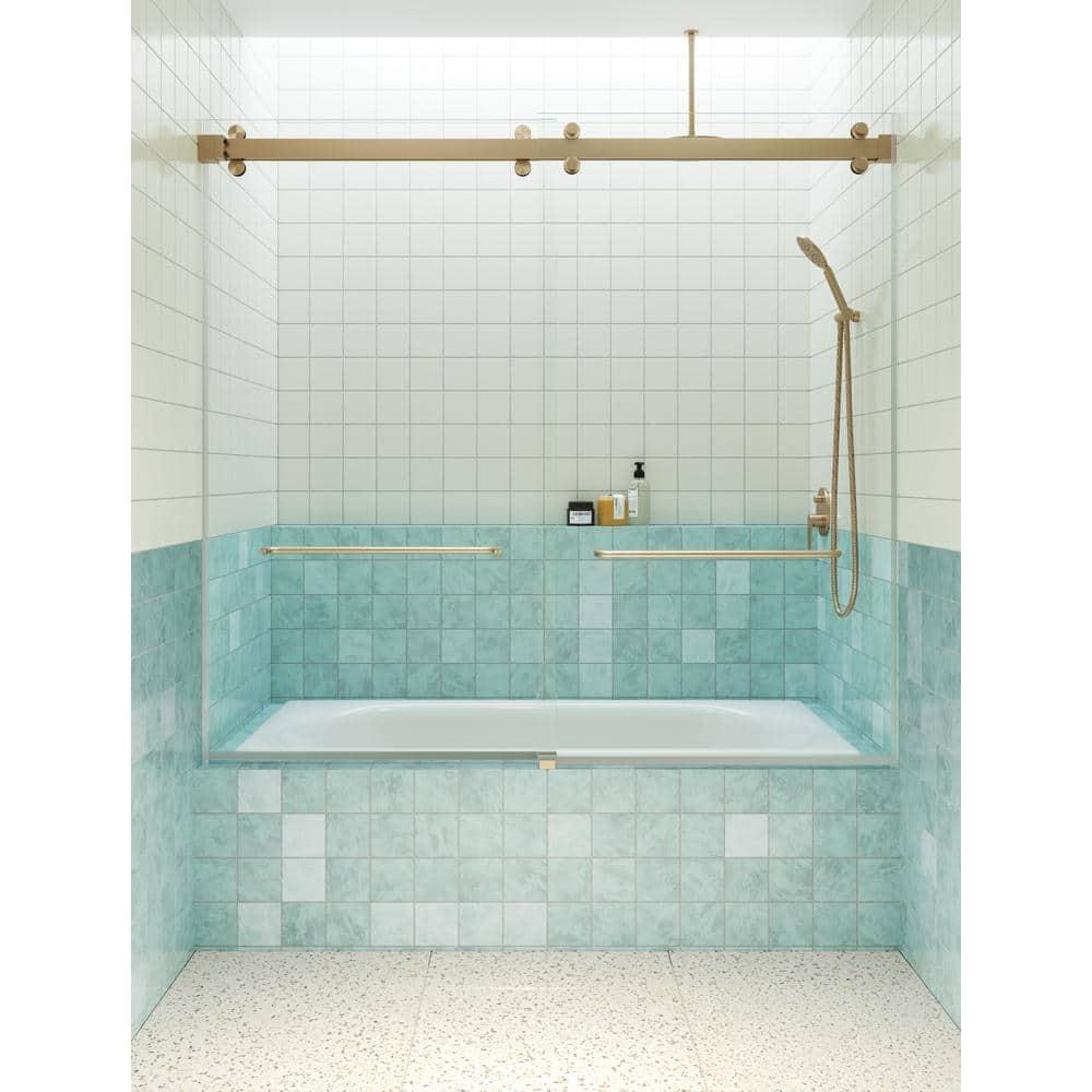 Polaris 60 in. x 66 in. Fully Frameless Sliding Bypass Bathtub Door