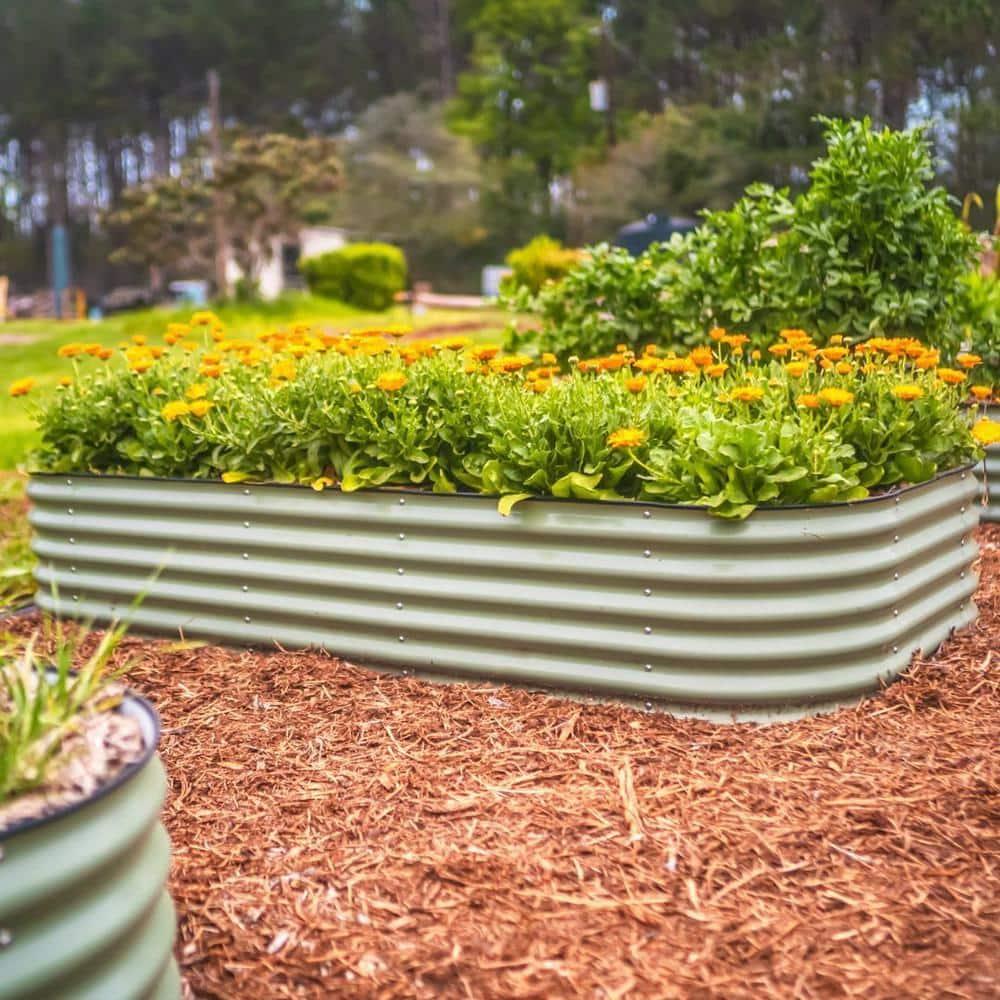 17" Tall 10 In 1 Modular Metal Outdoor Raised Garden Bed