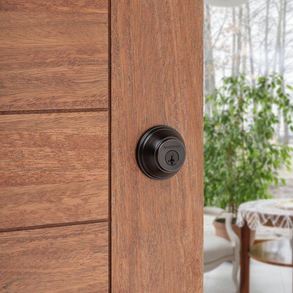 385 Round Double Cylinder Deadbolt Featuring SmartKey in Venetian Bronze