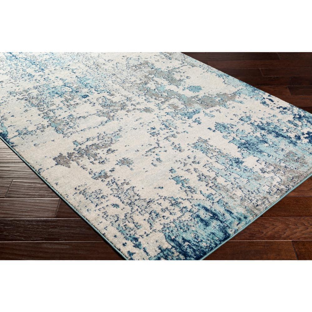 Livabliss 9'x12' High Plains Modern Rug Blue: Stain & Fade-Resistant, Medium Pile, Indoor, Abstract Pattern