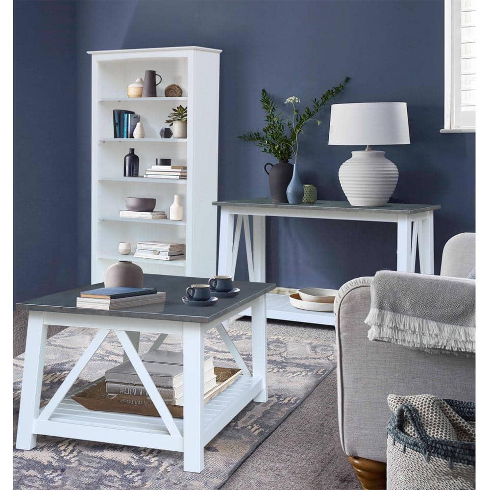 Surrey Console Sofa Table Unfinished - International Concepts: Hardwood, Rectangular, Fixed Shelf
