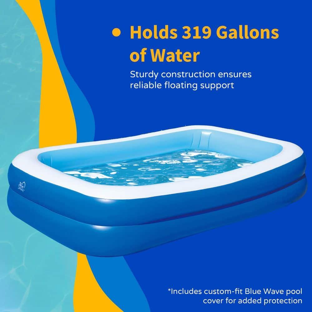 Blue Wave Products Inflatable 103-in x 69-in x 22-in Deep Rectangular Family Pool with Cover