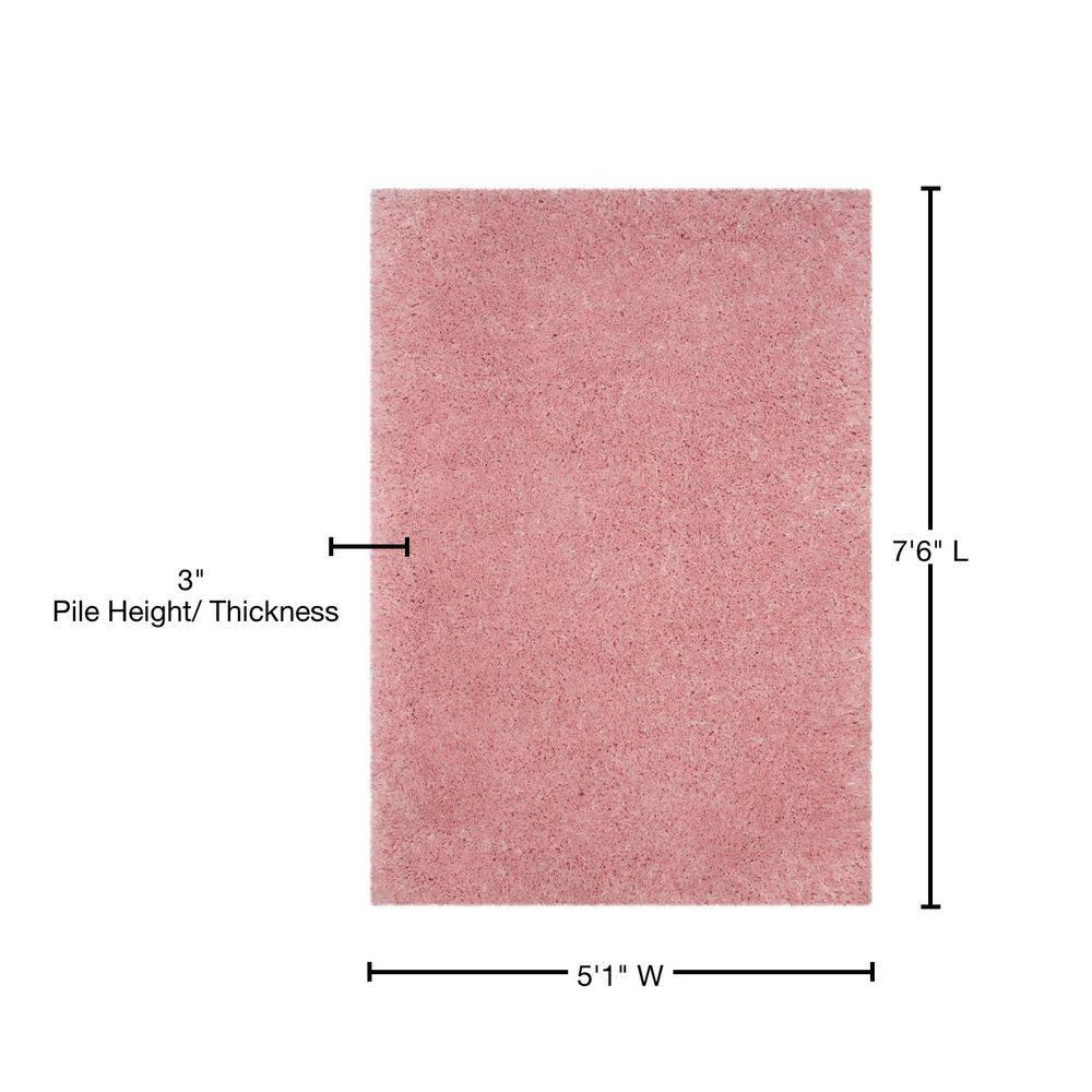 Polar Shag PSG800 Power Loomed Indoor Area Rug - 5'1"x7'6" - Light Pink - Safavieh
