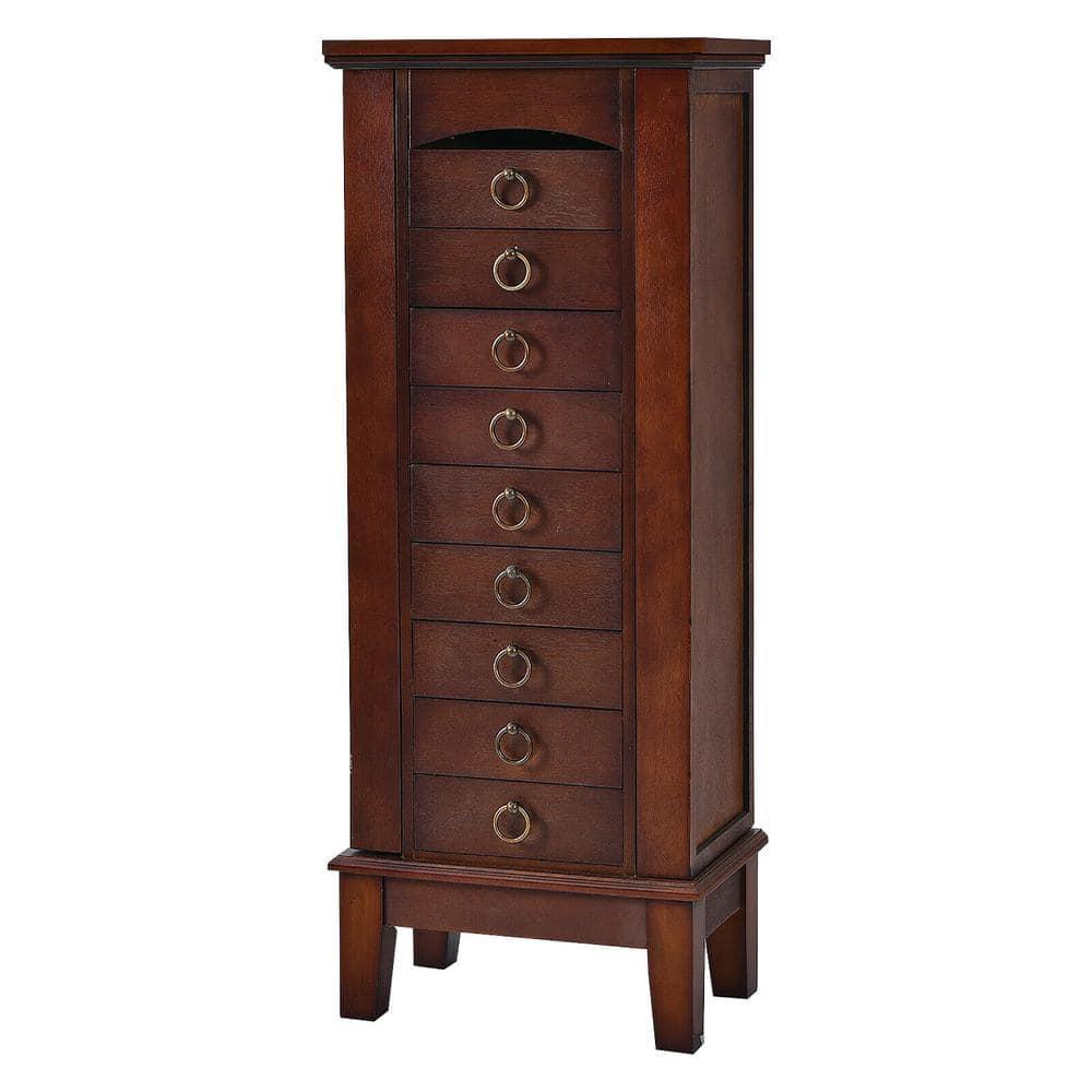Costway Wood Jewelry Cabinet Armoire Storage Box Chest Stand Organizer Indoor Bedroom