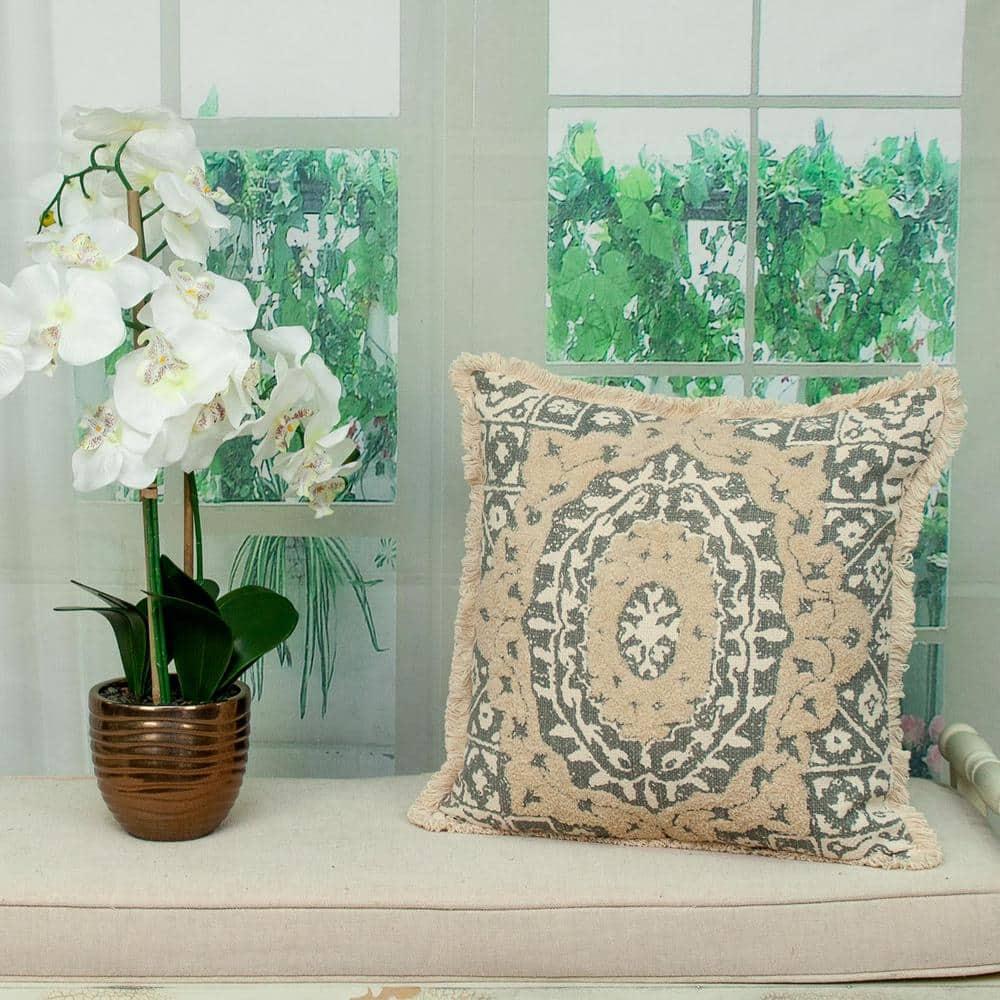 ZeaZu Abstract Cotton Throw Pillow