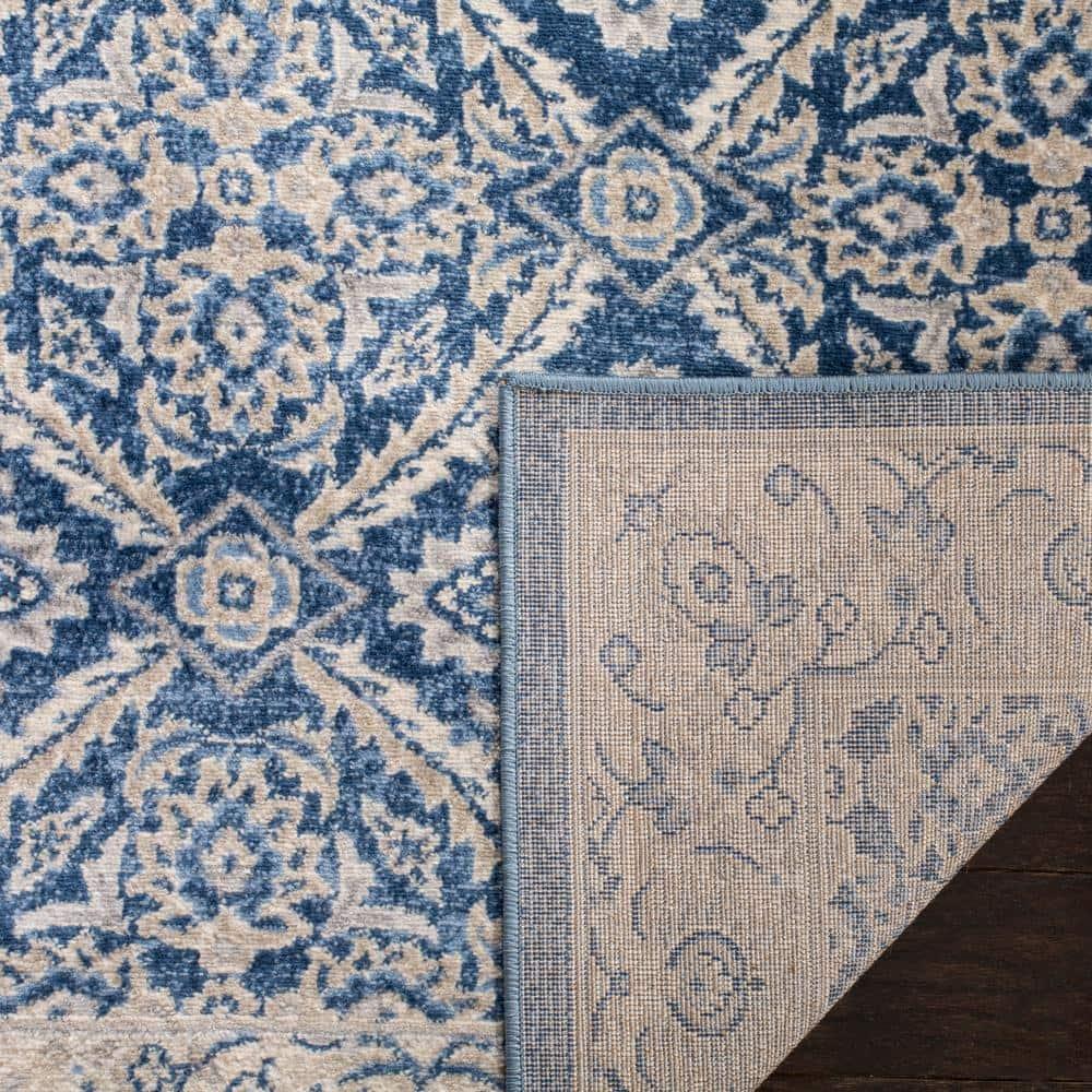 SAFAVIEH Brentwood Brandy Floral Geometric Area Rug, 3' x 5', Navy/Cream