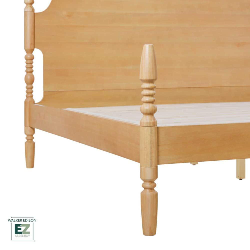 Walker Edison Vivienne Traditional Easy Assembly Solid Wood Turned Spindle Bed