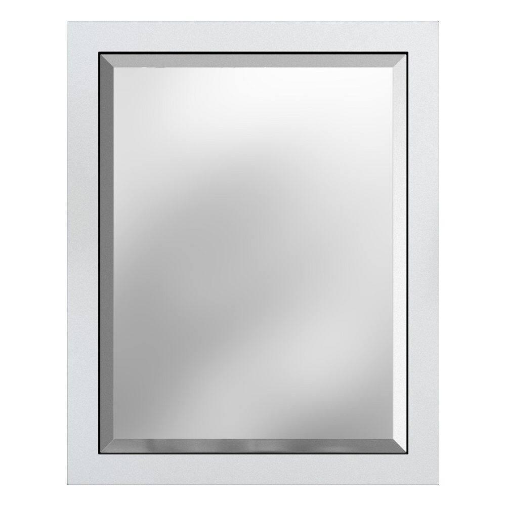 Alaterre Furniture 24" Beveled Bath Vanity Mirror, White