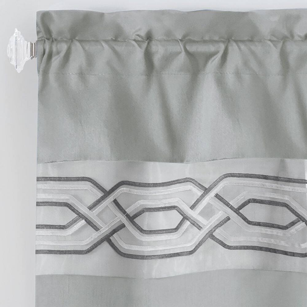 Achim Paige Rod Pocket 5 Piece Light Filtering Curtain Set, Silver, 55" x 63"