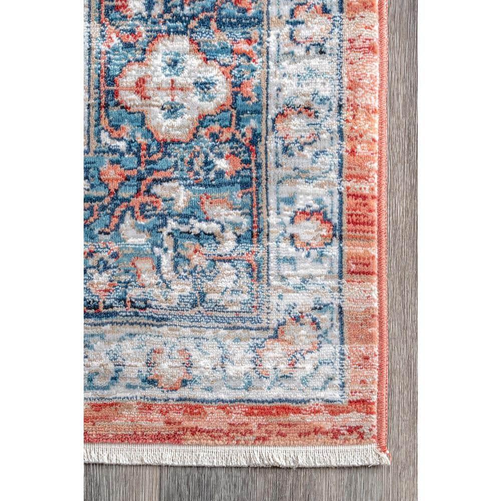 Nuloom Zara Medallion 10x14 Indoor Area Rug for Living Room Bedroom Dining Room Kitchen, Rust/Blue