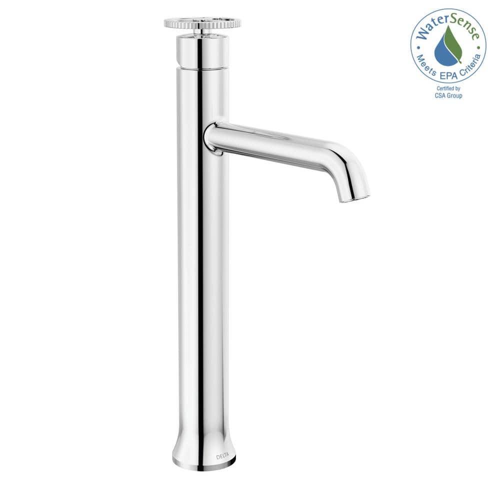 Trinsic Single Hole Vessel Bathroom Faucet with Wheel Handle, Single Handle Bathroom Sink Faucet