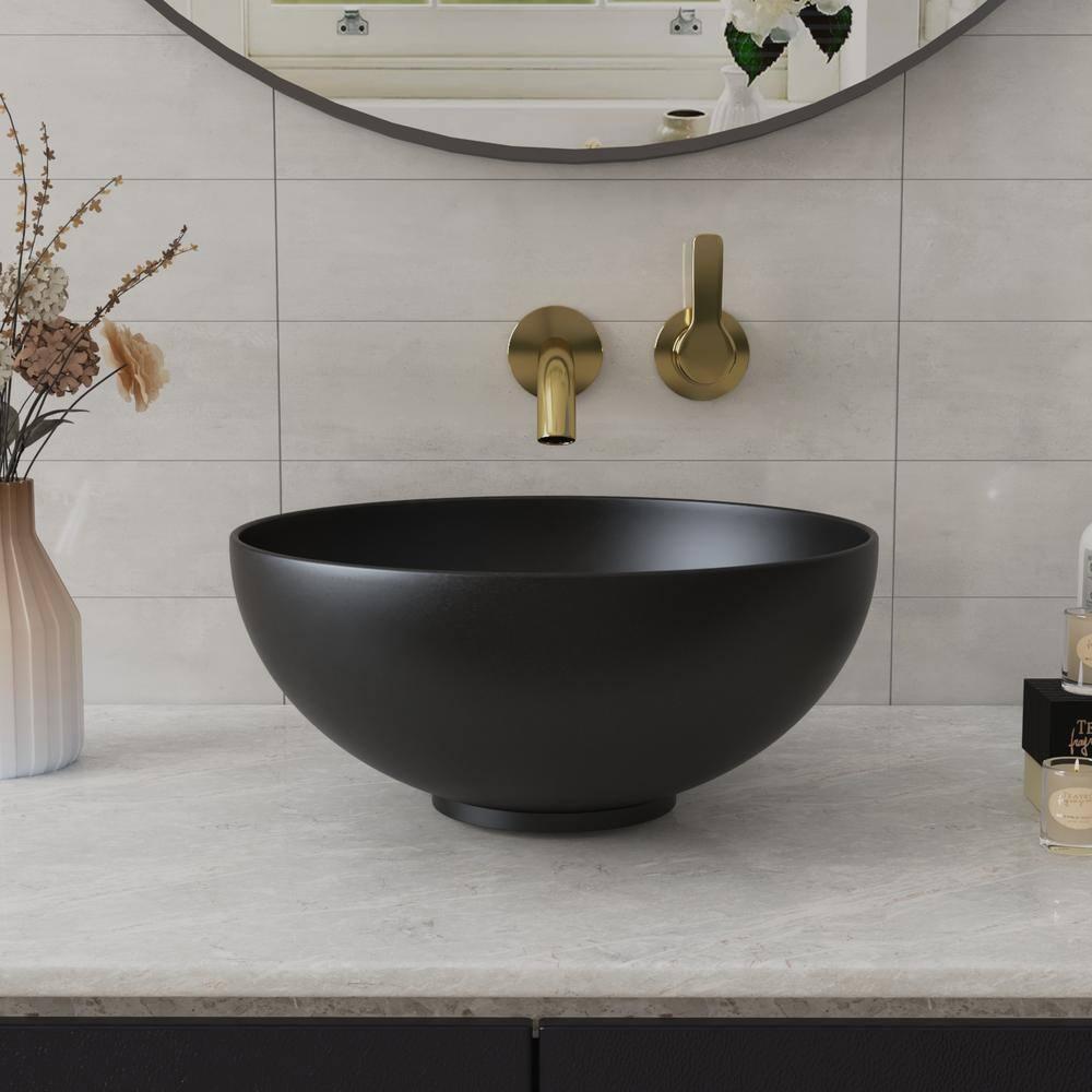 DeerValley Symmetry 13" x 13'' Circular/Round Vitreous Vessel Bathroom Sink