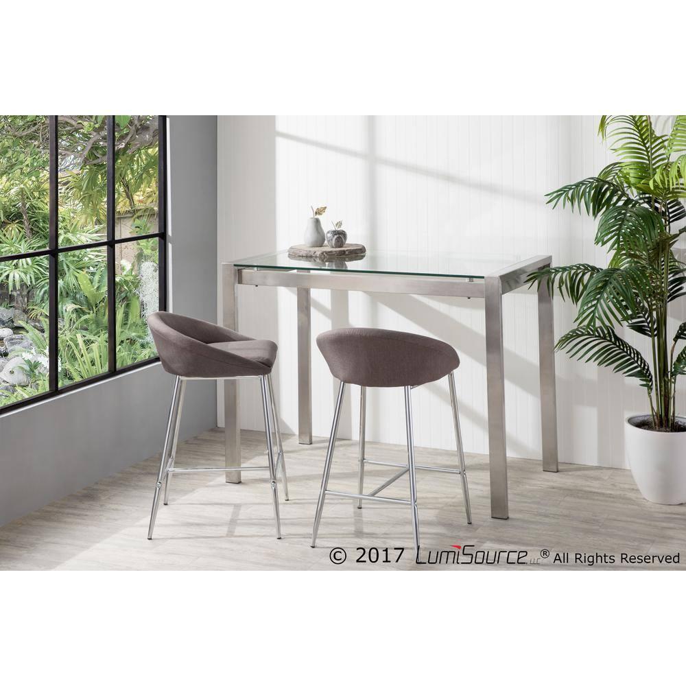Wenty Glam Upholstered Counter Stool with Metal Frame (Set of 2)