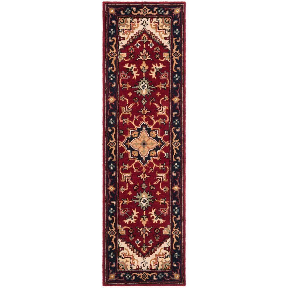 Heritage HG625 Handmade Runner Rug - 2'3"x8' - Red - Safavieh