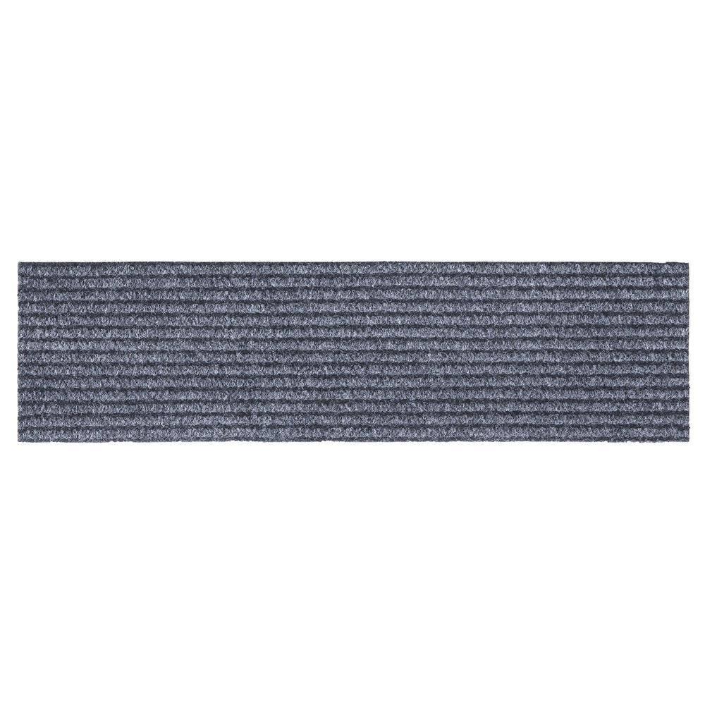 Ottomanson Non-Slip Rubberback Ribbed Design Indoor/Outdoor Stair Treads (Set of 7)