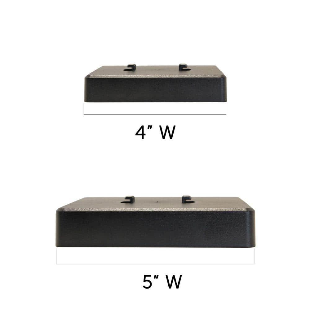 Luxor Black 4x4 and 5x5 Solar LED Deck Post Cap Light with Warm White and Hi/Lo Mode for Backyard and Wood Fence(2-Pack) (Set of 2)