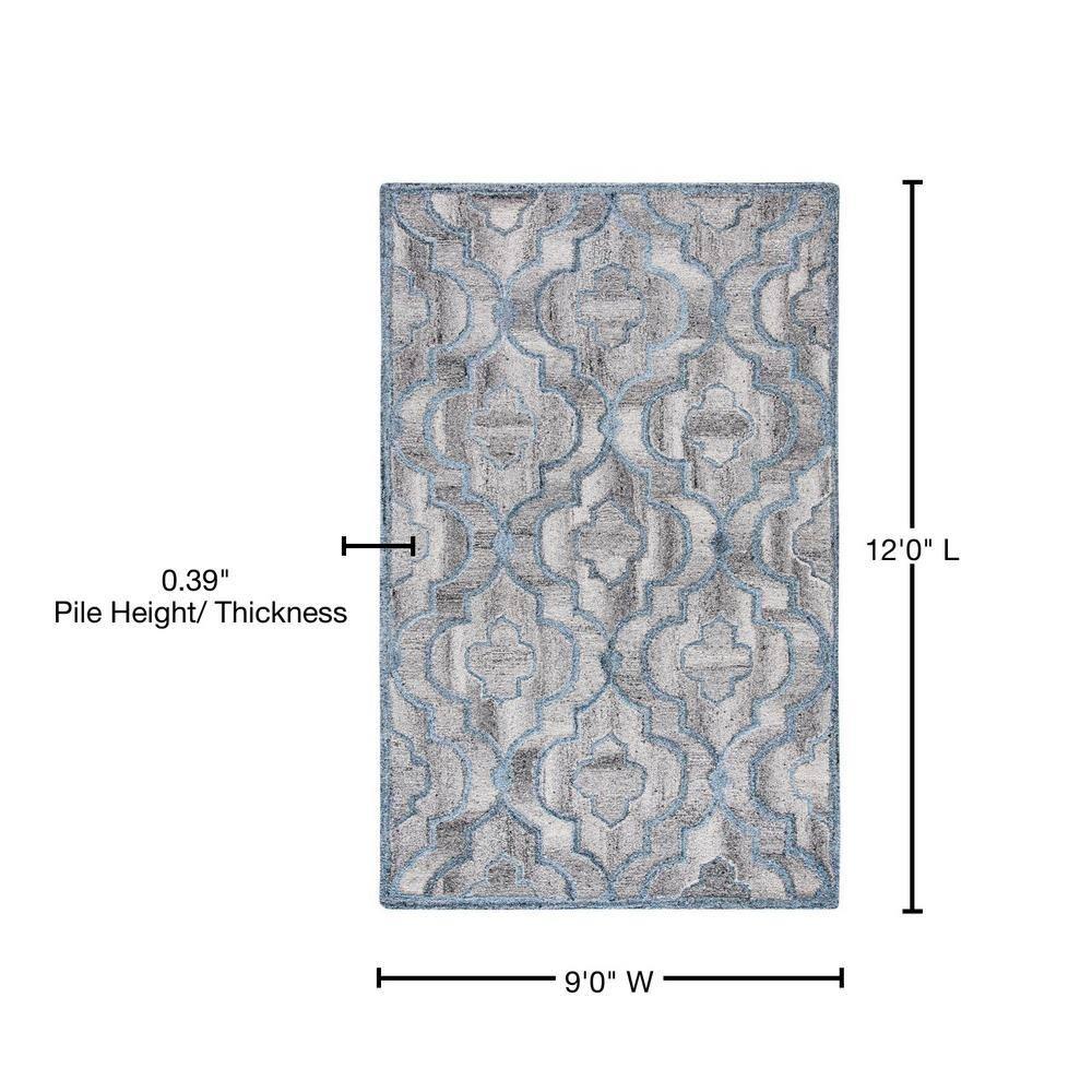SAFAVIEH Abstract Zyana Geometric Area Rug, Blue/Brown, 9' x 12'