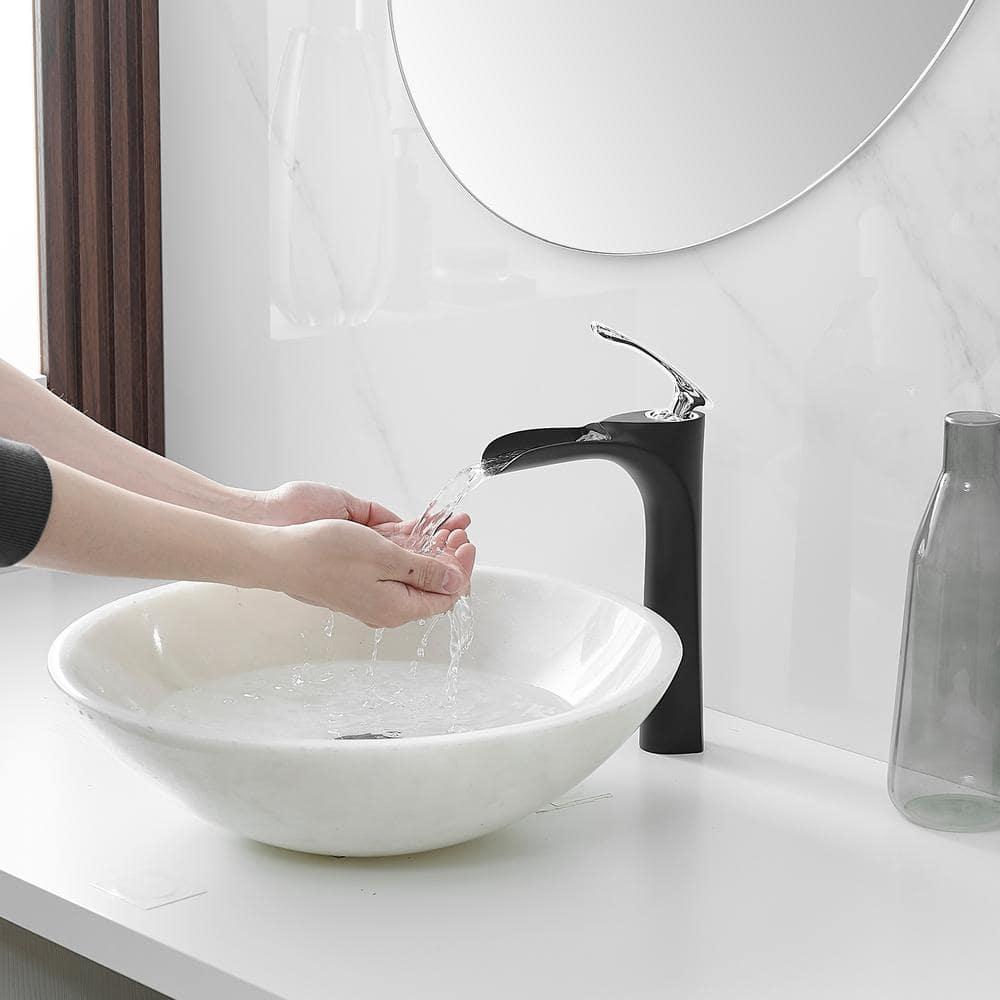 BWE Single Hole Single Handle Bathroom Vessel Sink Faucet With Pop Up Drain Without Overflow