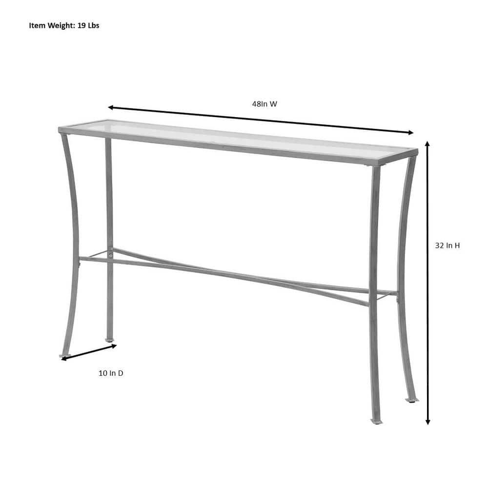 Carolina Classics Palin Glass Top Console Table in Antique Gold