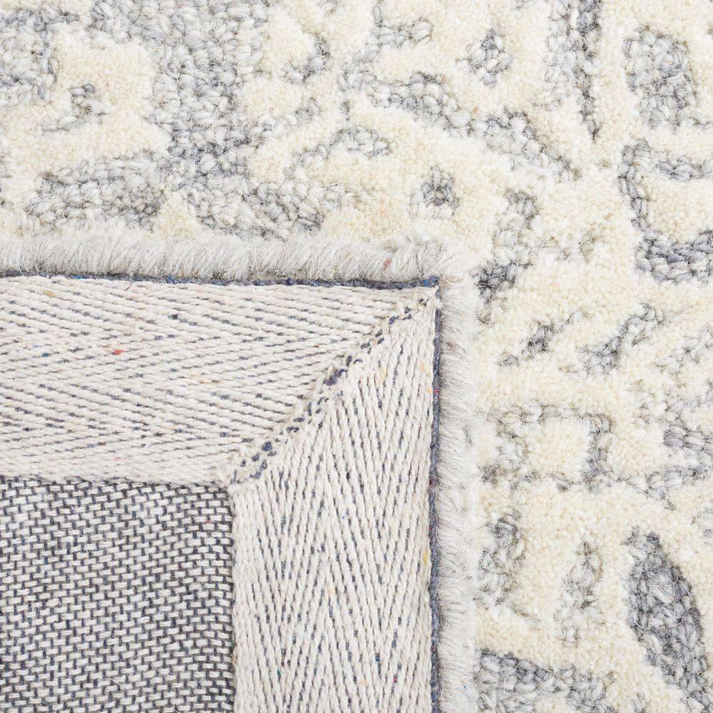 Metro MET864 Hand Tufted Indoor Area Rug - Dark Grey/Ivory - 6'x6' - Safavieh