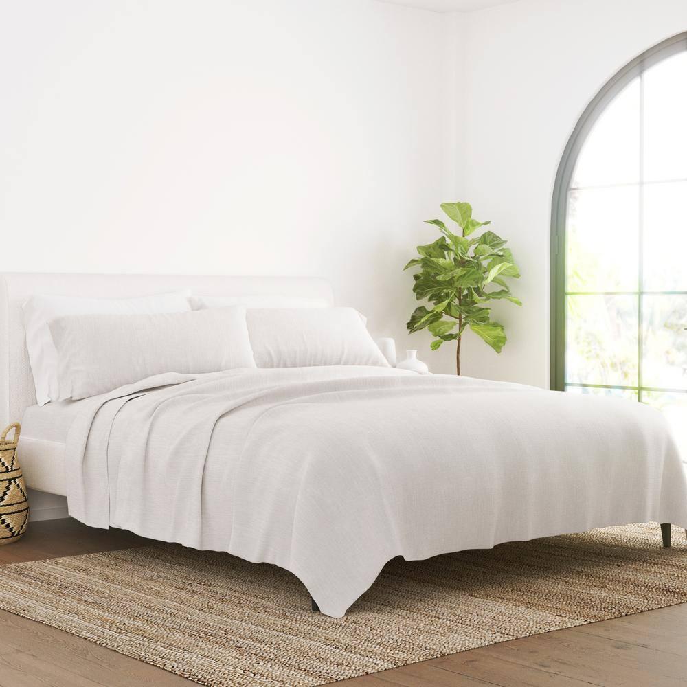 Linen Bamboo-Blend Breathable Luxury Bed Sheet Set