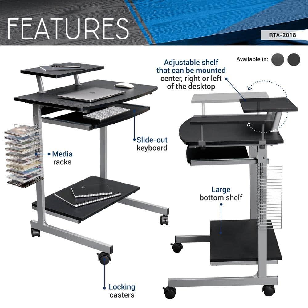 Techni Mobili Solid Wood Top Metal Base Standing Desk