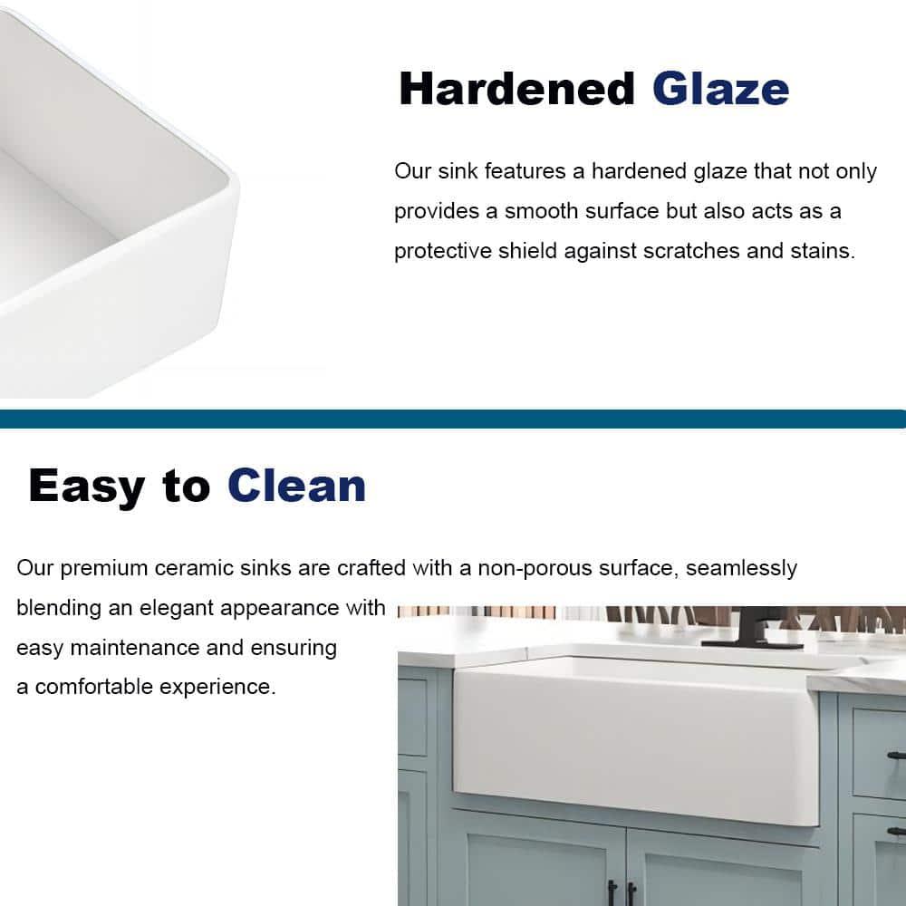 Ceballos 36'' L Farmhouse / Apron Single Bowl Ceramic Kitchen Sink LNNDAD-W928123625