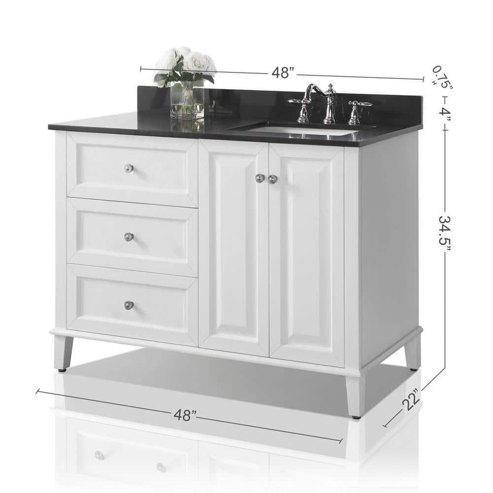 Hannah 48'' Single Bathroom Vanity with Quartz Top