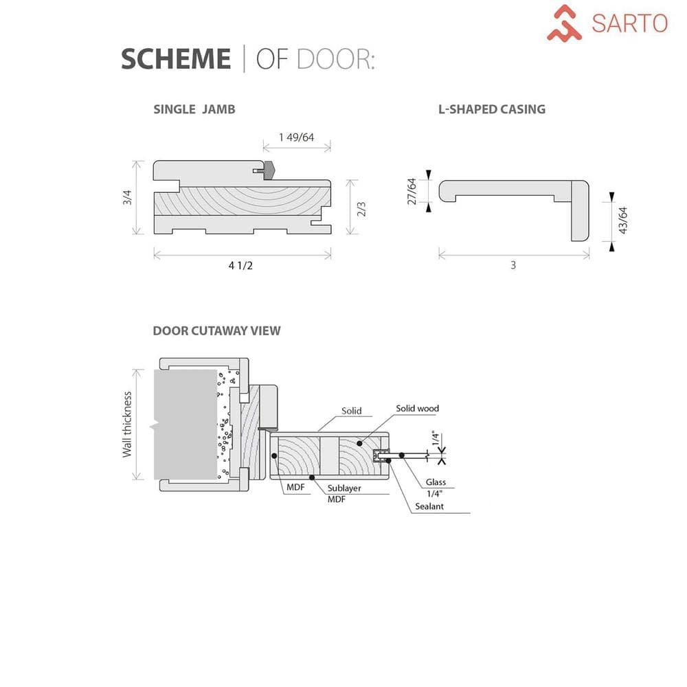 SARTODOORS 2466 Solid + Manufactured Wood Paneled French Doors