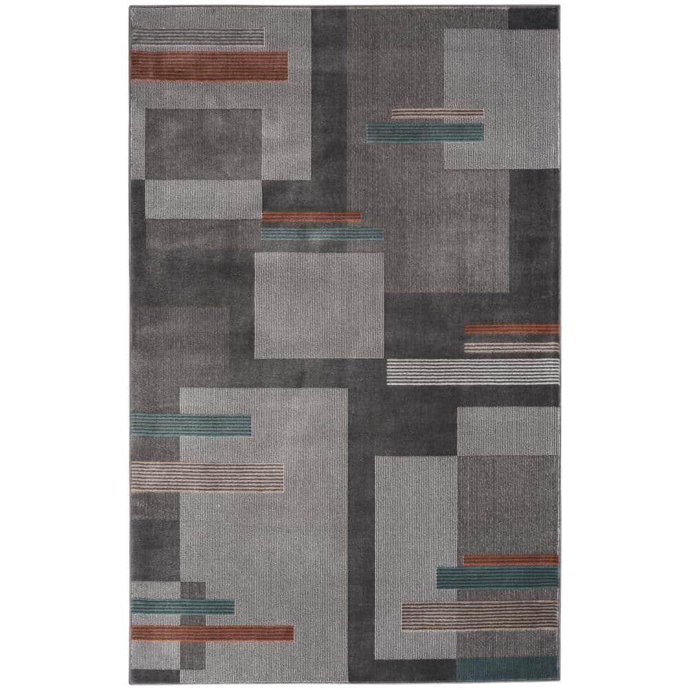 Nourison Thalia Modern Mid- Century Color Block Indoor Rug