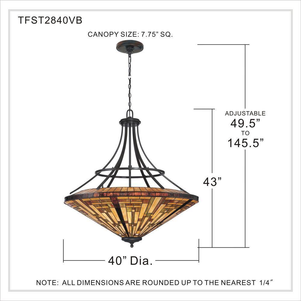 Quoizel TFST2840VB Stephen 8-Light Bowl Pendant in Dark Bronze
