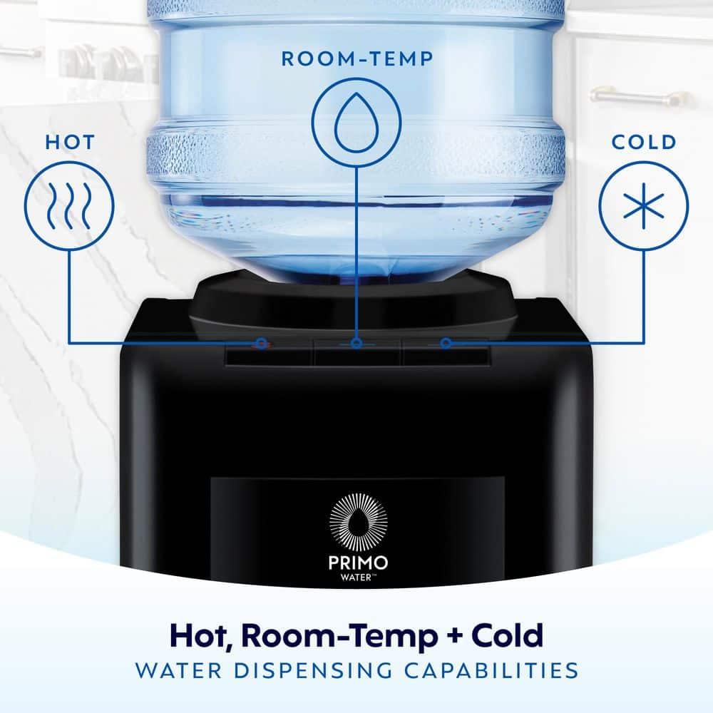 Primo Deluxe Freestanding Water Dispenser - Black: 5 Gallon Hot & Cold Water Cooler, Energy Star Certified, 500W