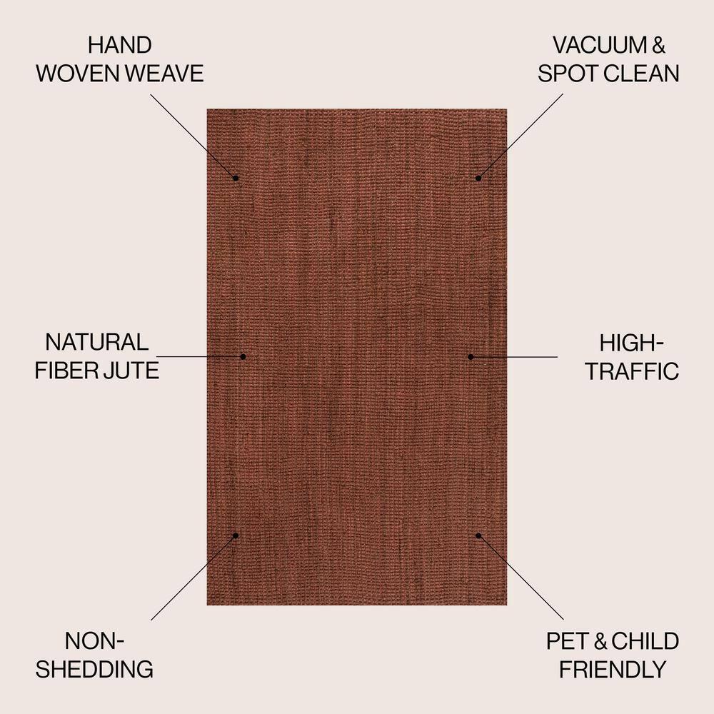 Pata Hand Woven Chunky Jute Terracotta 4 ft. x 6 ft. Area Rug - JONATHAN Y