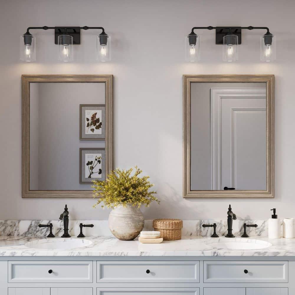 Avec 23.5 in. 3-Light Matte Black Luxe Vanity Light