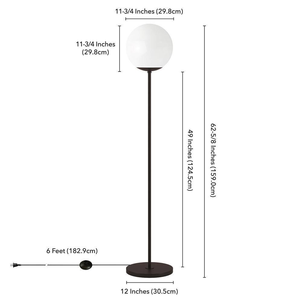 Evelyn&Zoe Contemporary Metal Globe & Stem Floor Lamp