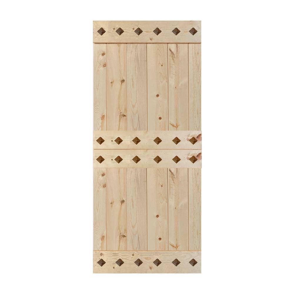 IsLife 84'' Solid Wood Paneled Matte without Installation Hardware Kit Barn Door