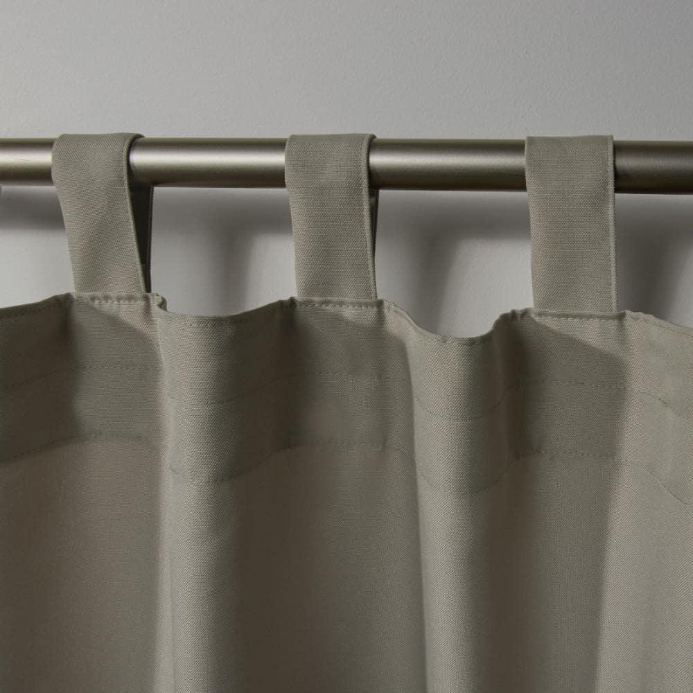 Set of 2 (96"x54") Indoor/Outdoor Solid Cabana Tab Top Window Curtain Panel Taupe - Exclusive Home