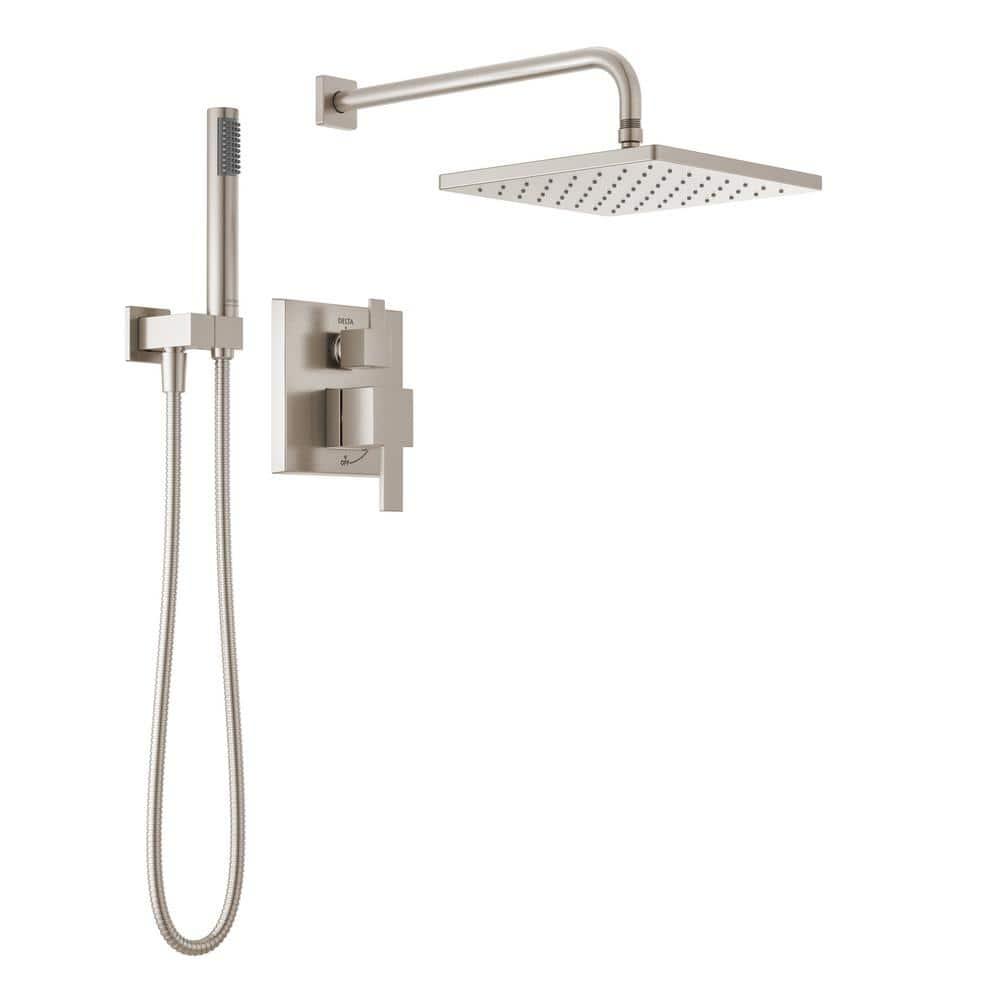 Modern Raincan Square Shower System, Rain Shower Head with Handheld Spray, Shower Faucet Set