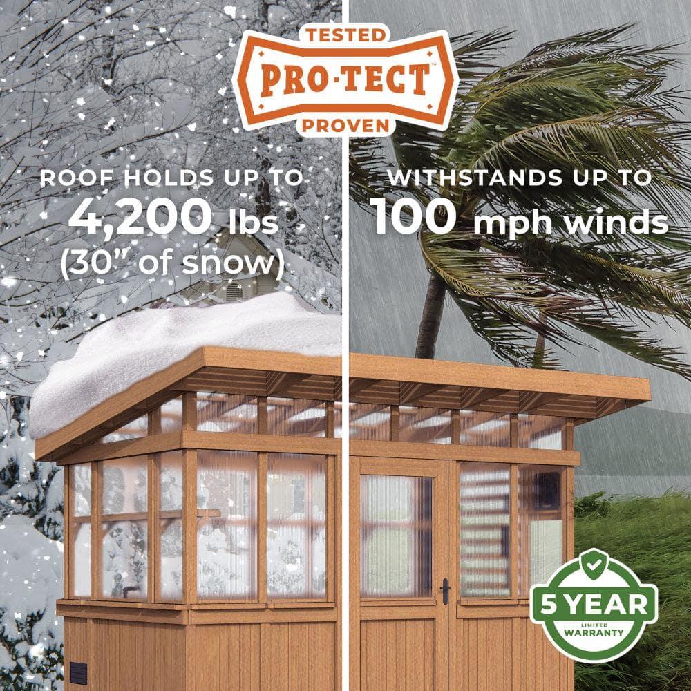 Backyard Discovery Poppy 11'x7' Cedar Wood and Polycarbonate Greenhouse Kit, PowerPort