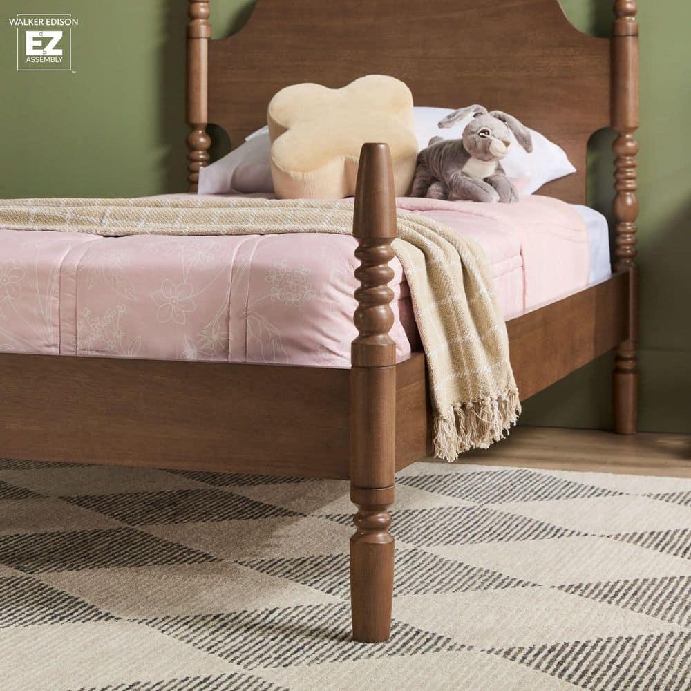Vivienne Traditional Easy Assembly Solid Wood Twin Spindle Bed