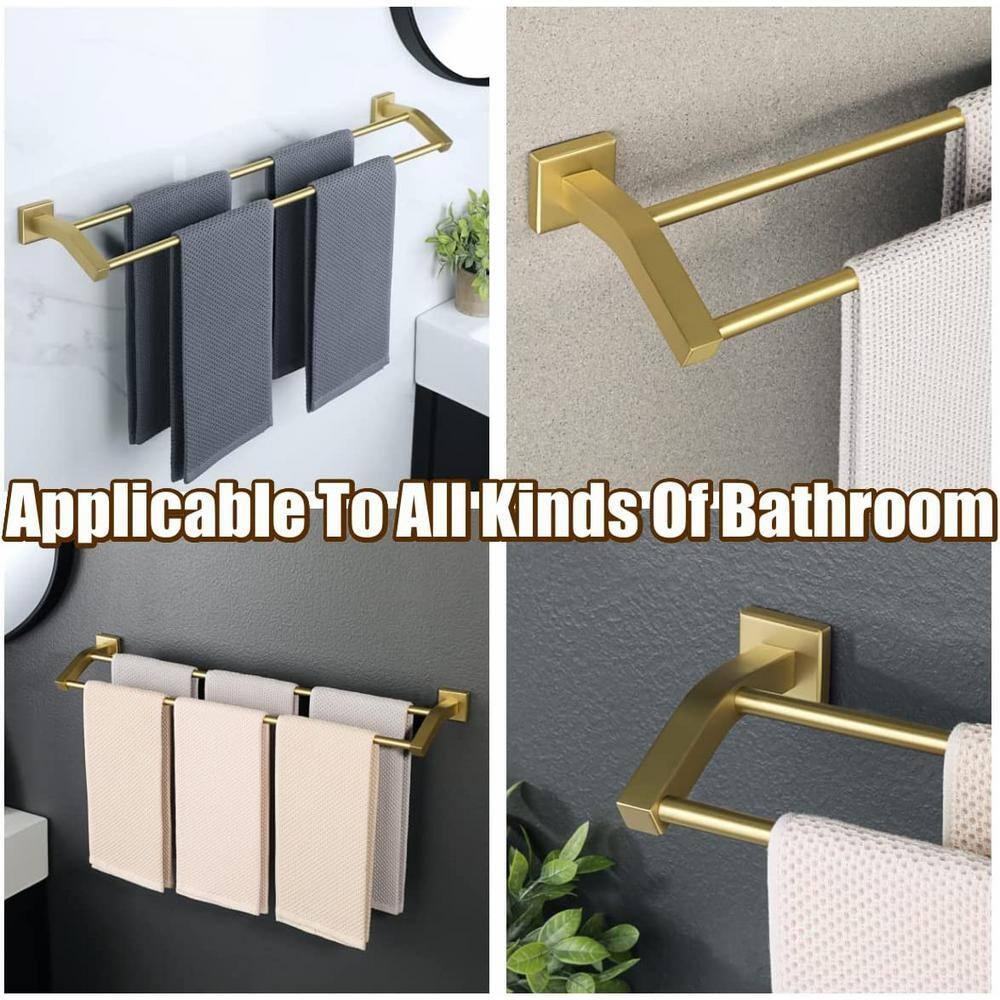 Alise Bath Double Towel Bars Towel Racks for Bathroom,Wall Mount Towel Holder Heavy Duty SUS304 Stainless Steel Towel Hanger Rail,GK9800-G Gold Finish 32-Inch
