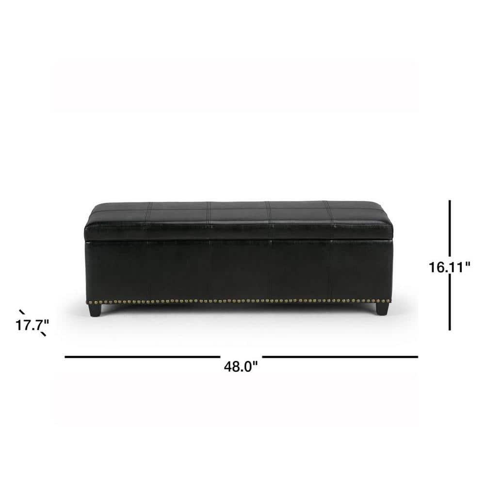 Simpli Home Kingsley Upholstered Ottoman